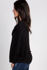 Black Dolman Sleeve Cowl Neck Top