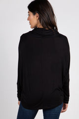 Black Dolman Sleeve Cowl Neck Top