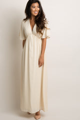 Tall Ivory Chiffon Bell Sleeve Maxi Dress