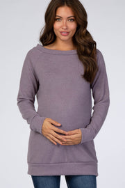 Purple Basic Maternity Sweater