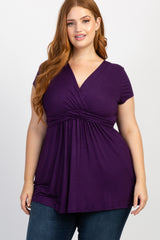 PinkBlush Plum Draped Front Plus Nursing Top