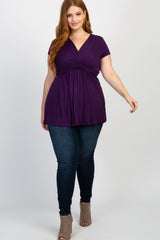 PinkBlush Plum Draped Front Plus Nursing Top