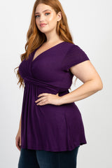 PinkBlush Plum Draped Front Plus Nursing Top