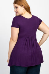 PinkBlush Plum Draped Front Plus Nursing Top