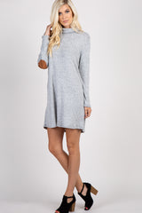 PinkBlush Heather Grey Knit Cowl Neck Shift Dress