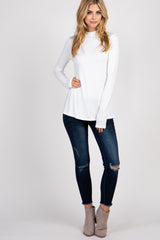 Ivory Knit Mock Neck Long Sleeve Top