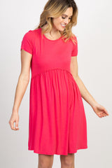 PinkBlush Coral Solid Crochet Trim Shift Dress