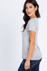 Heather Grey Short Sleeve Nursing Top