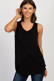 PinkBlush Black Solid Sleeveless Nursing Top