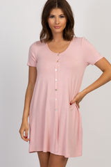 PinkBlush Pink Button Front Sleep Dress