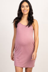 PinkBlush Mauve Basic Maternity Sleep Dress