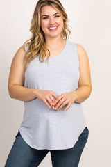 Heather Grey Basic Sleeveless Plus Maternity Top