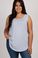 Heather Grey Basic Sleeveless Plus Maternity Top