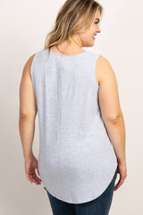 Heather Grey Basic Sleeveless Plus Maternity Top