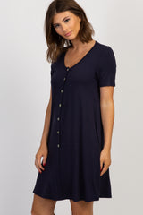 PinkBlush Navy Button Front Sleep Dress