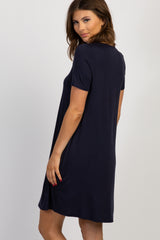 PinkBlush Navy Button Front Sleep Dress