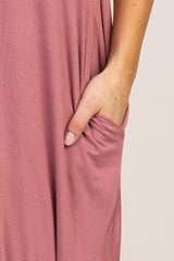 Mauve Short Sleeve Knot Dress