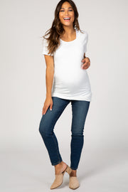 Navy Blue Dark Wash Maternity Skinny Jeans