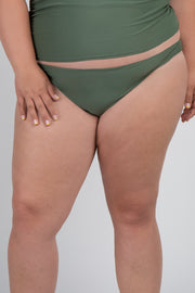 Olive Solid Maternity Plus Bikini Bottoms