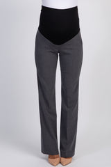 PinkBlush Charcoal Pleated Wide Leg Maternity Pants