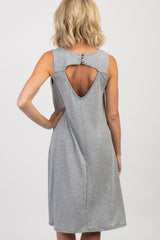 Heather Grey Sleeveless Cutout Back Swing Dress