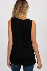 PinkBlush Black Sleeveless Knot Maternity Top