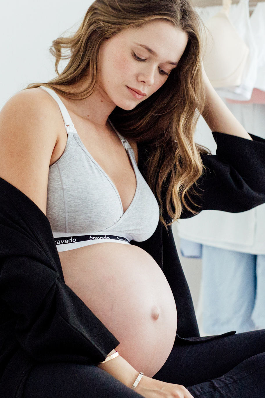 Calvin Klein Logo Maternity Bra In Grey