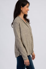 PinkBlush Mocha Knit Draped Wrap V-Neck Nursing Top