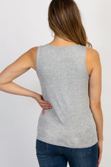 Heather Grey Sleeveless Maternity/Nursing Top