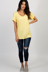 Yellow Solid Pocket Top