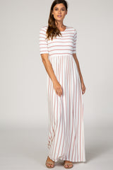 PinkBlush Mauve Striped Half Sleeve Maxi Dress