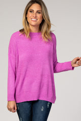 Pink Wide Neck Sweater