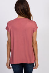 Mauve Layered Wrap Front Nursing Top