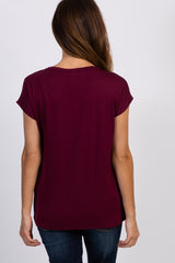 PinkBlush Burgundy Layered Wrap Front Nursing Top