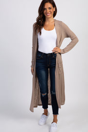 Mocha Ribbed Duster Cardigan