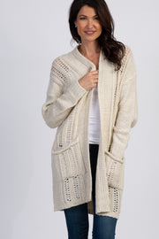 Ivory Knit Long Sleeve Cardigan