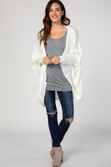 Ivory Knit Draped Front Dolman Cardigan