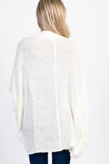 Ivory Knit Draped Front Maternity Dolman Cardigan