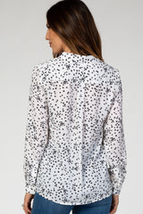 Ivory Star Hi-Low Button Front Blouse