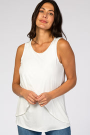 PinkBlush Ivory Solid Sleeveless Nursing Top