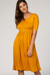 Mustard Short Sleeve Dress