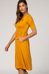 Mustard Short Sleeve Dress