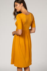 Mustard Short Sleeve Dress