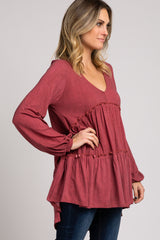 Rust Ruffle Tiered Top