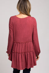 Rust Ruffle Tiered Top