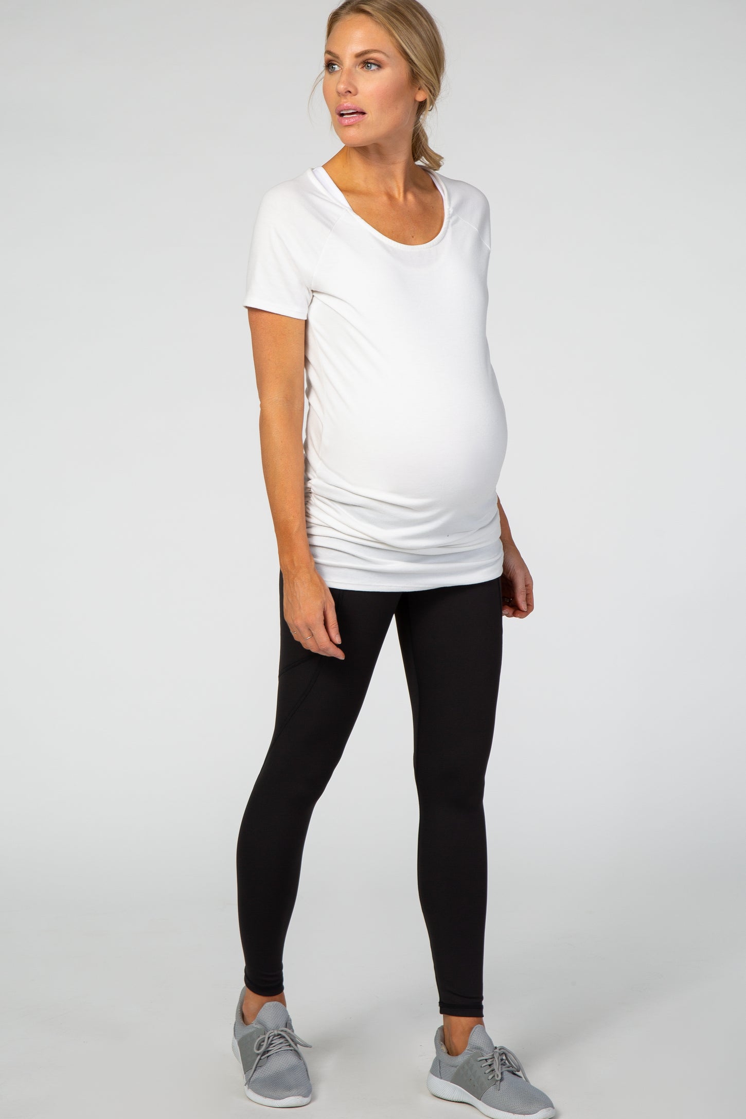 Black high waisted maternity leggings