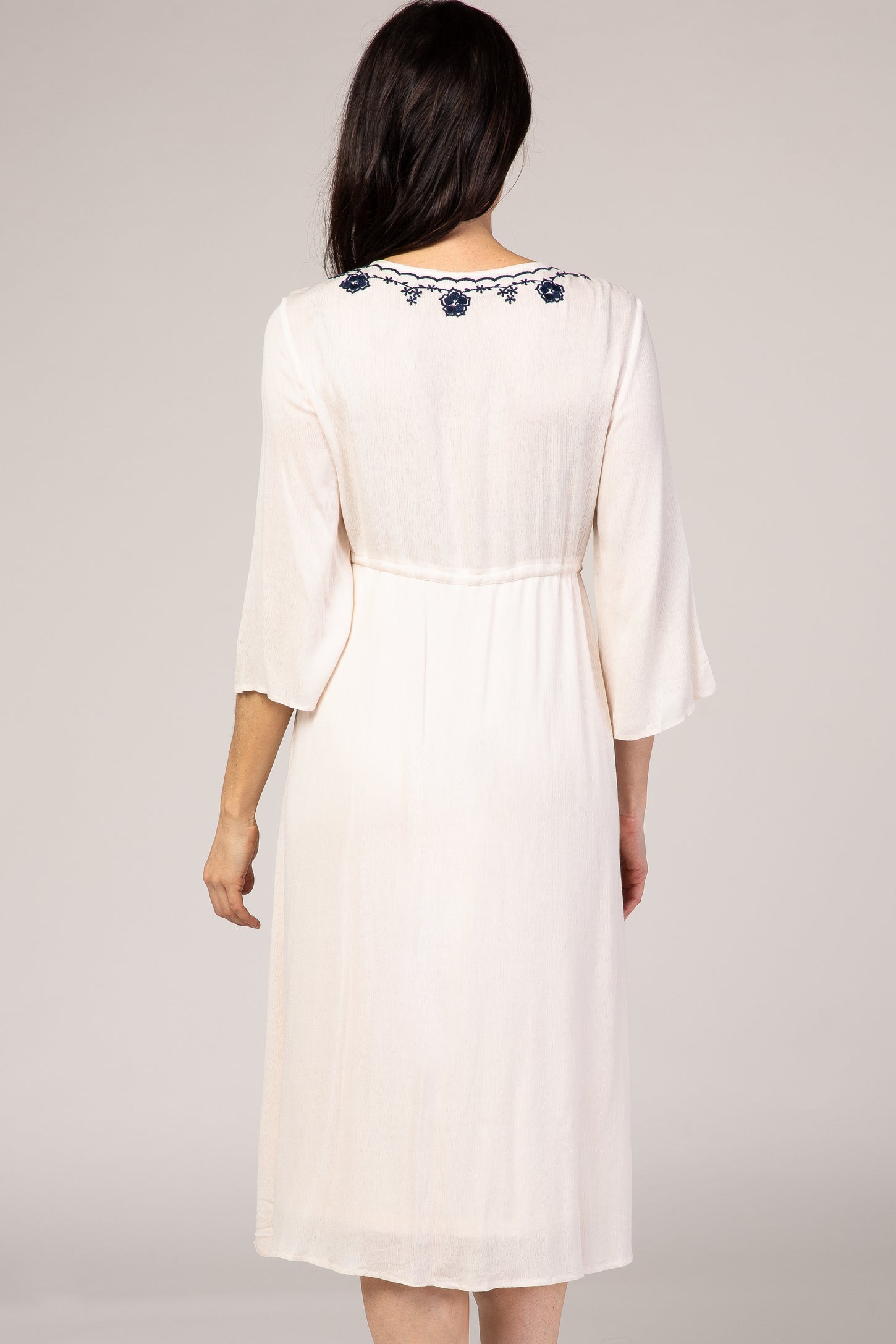 Buy FOREVER NEW Embroidered V-Neck Polyester Womens Regular Dress