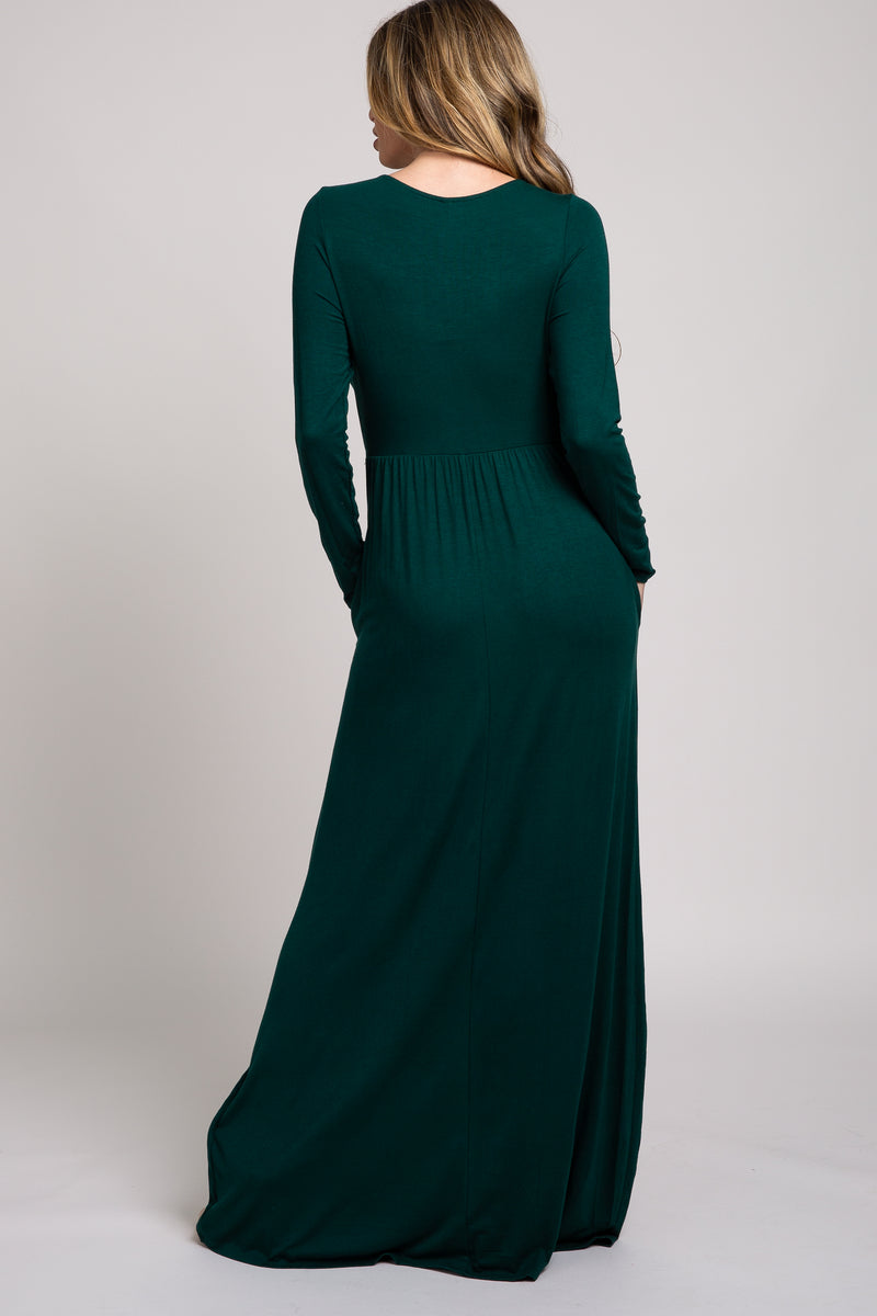 Green Long Sleeve Maxi Dress – PinkBlush