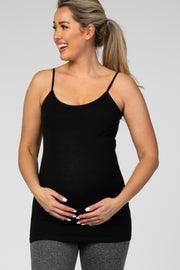 Black Solid Maternity Cami