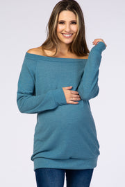 Light Blue Basic Maternity Sweater